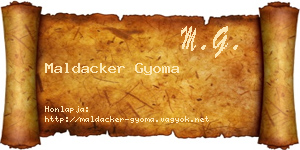 Maldacker Gyoma névjegykártya